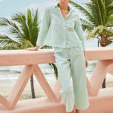 Seersucker Pajamas   Long Pants Pajama Long Pajama Set  Bridal Party PJS  Bridal PJS